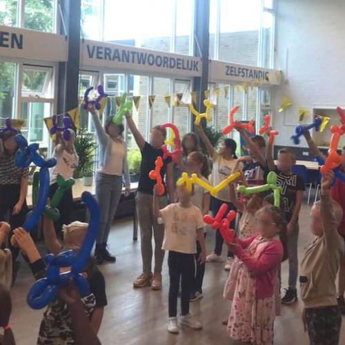 Ballondieren maken op school